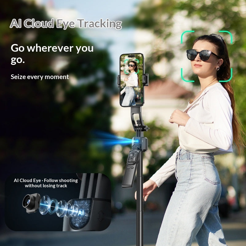 Perche Selfie Gimbal Stabilisé C17 – Suivi Visage IA, Bluetooth & Mode Auto Complet