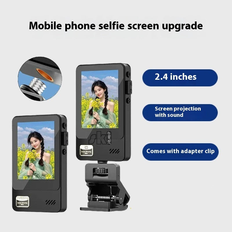Dispositif Selfie & Partage d’Écran Sans Fil – Écran IPS 2,4” & Bluetooth