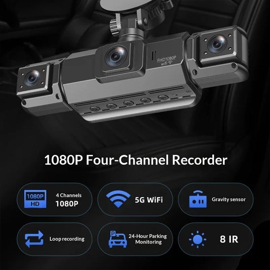 Dashcam 4K Double Objectif – Vision Nocturne, Surveillance Parking & Connexion Smartphone