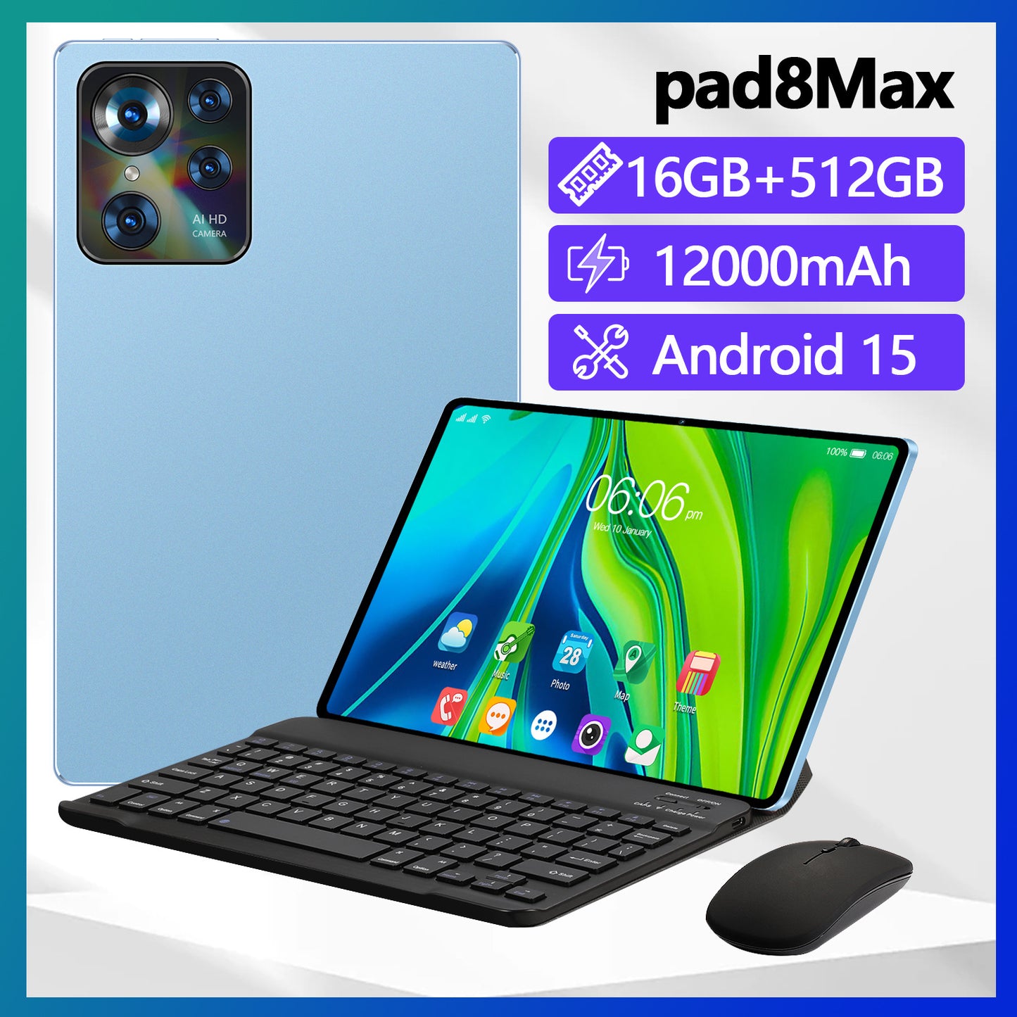 Tablette PC 10 pouces – Android Google Edition, Appels 4G, Batterie 9h