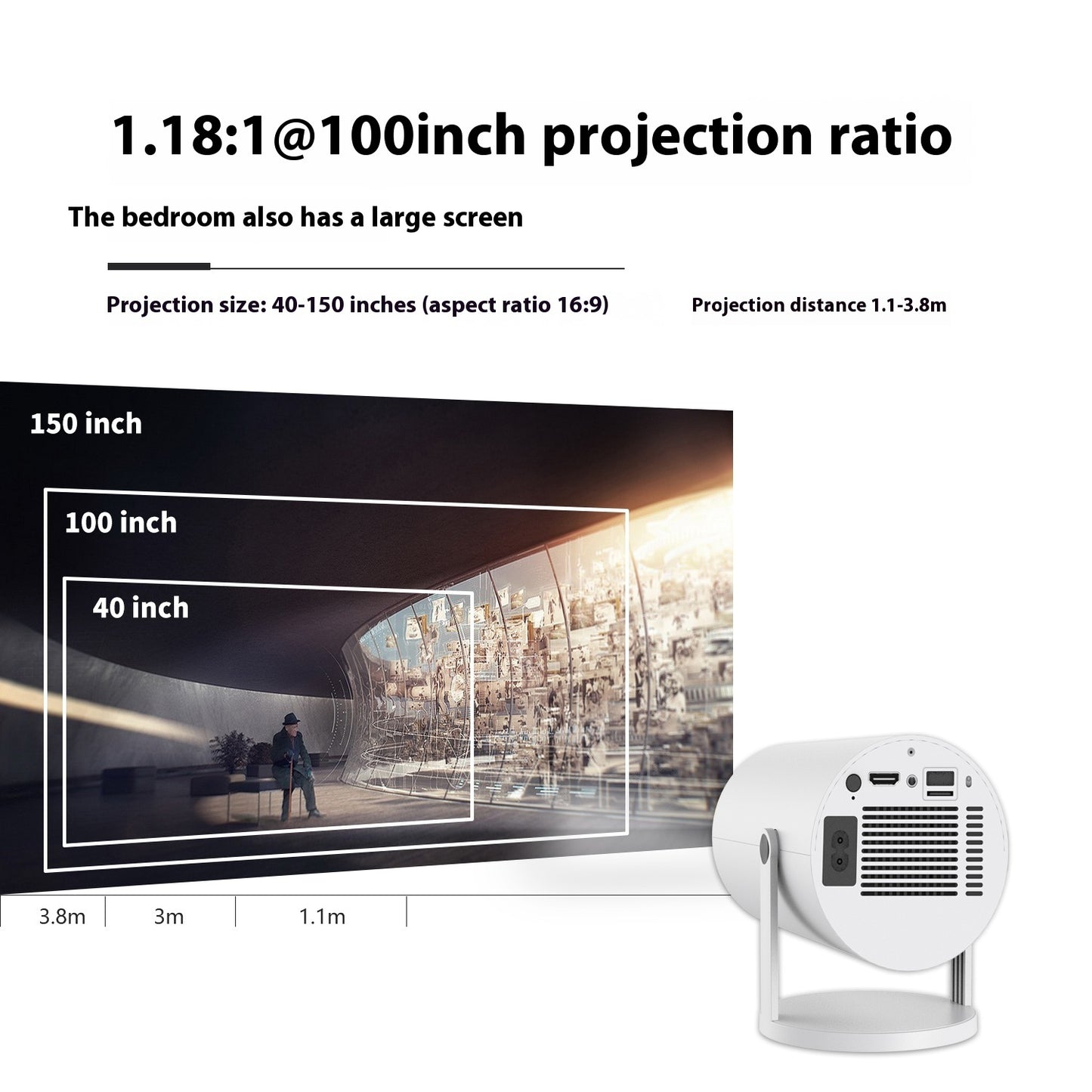 Projecteur Portable Magcubic HY300 – WiFi 5G, Bluetooth 5.0, Mise au Point Auto, 130"