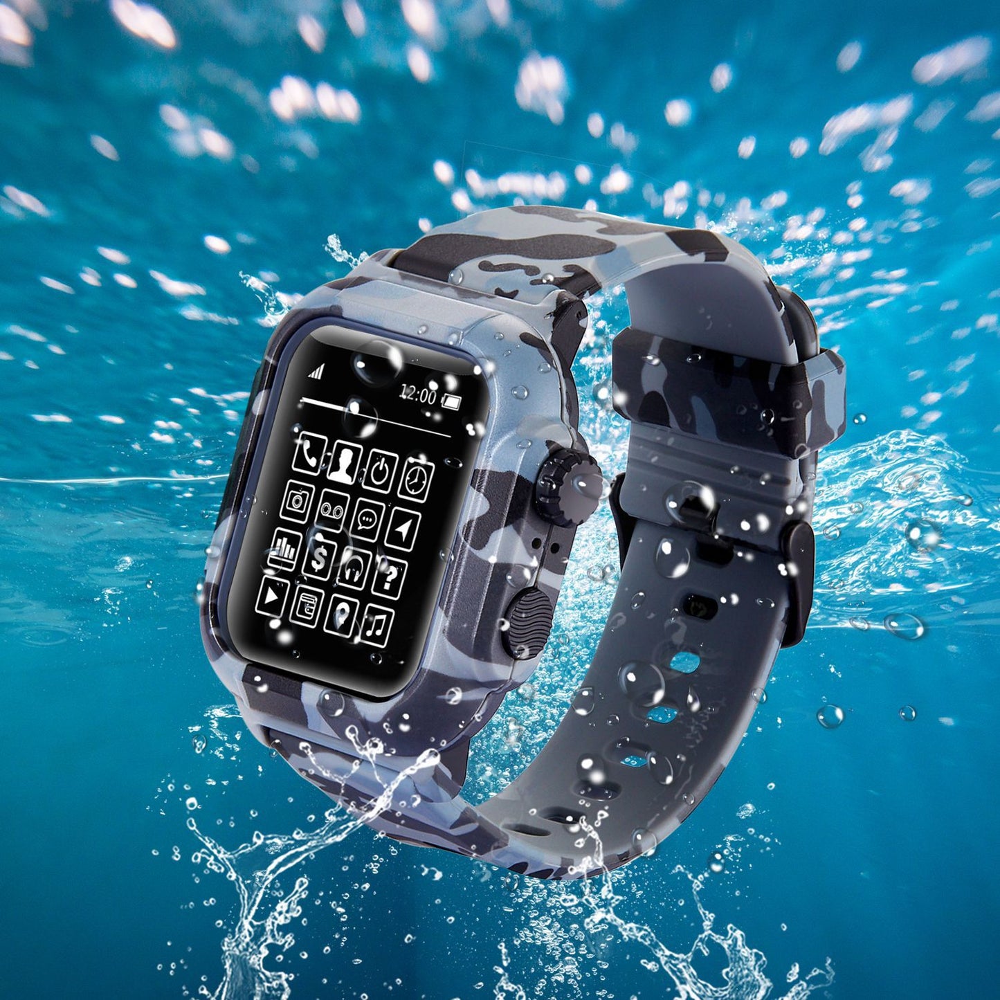 Bracelet Apple Watch Camouflage Waterproof – 42mm & 44mm (Séries 2/3/4/5/6/SE)