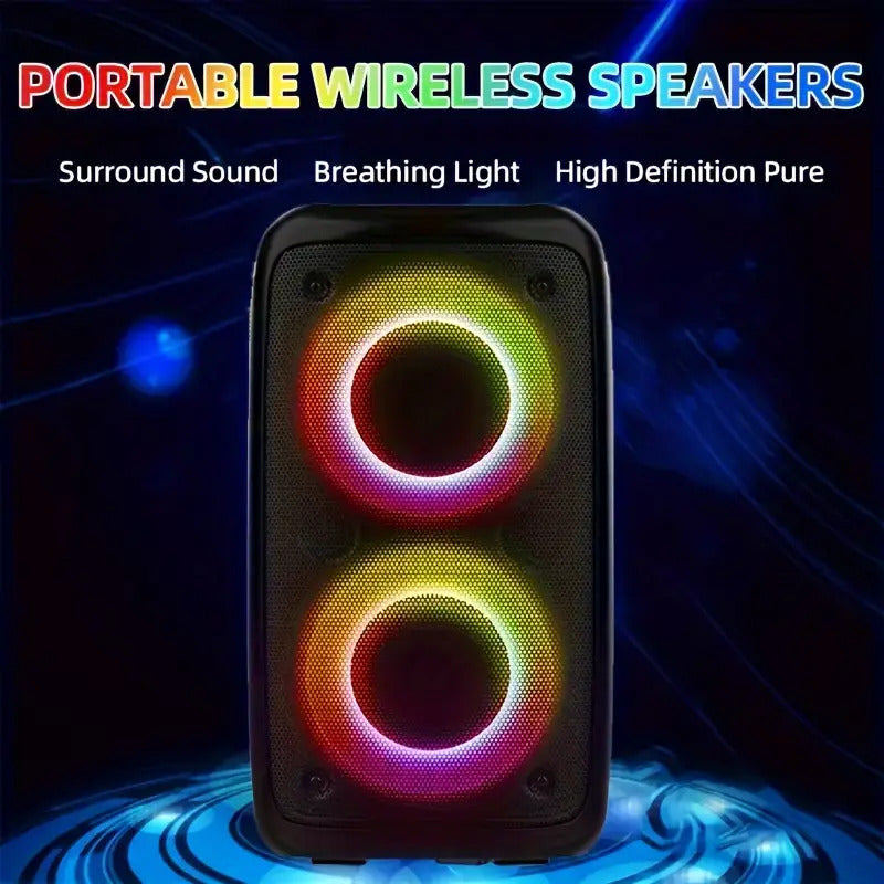 Enceinte Bluetooth Karaoké – Boombox Portable avec Jeux de Lumières LED, TWS & Subwoofer