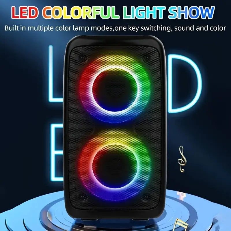 Enceinte Bluetooth Karaoké – Boombox Portable avec Jeux de Lumières LED, TWS & Subwoofer