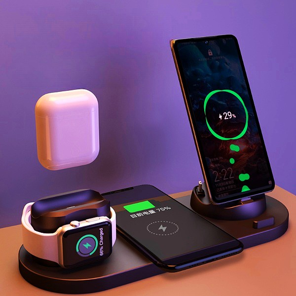 Station de Charge Sans Fil 6-en-1 – Dock Multi-Appareils Universel | nexzo