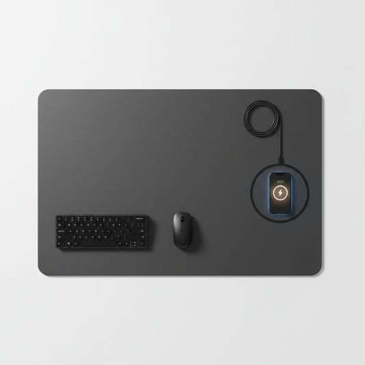 Grand tapis de bureau chargement sans fil 15W — Hero Shot