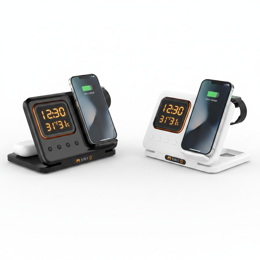 Hero Shot Station 5-en-1 Horloge LED Noir & Blanc