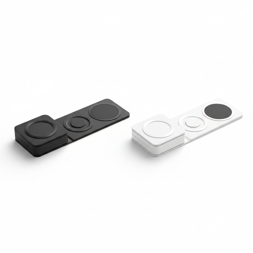 Chargeur sans fil magnétique 3-en-1 pliable Noir et Blanc — nexzo