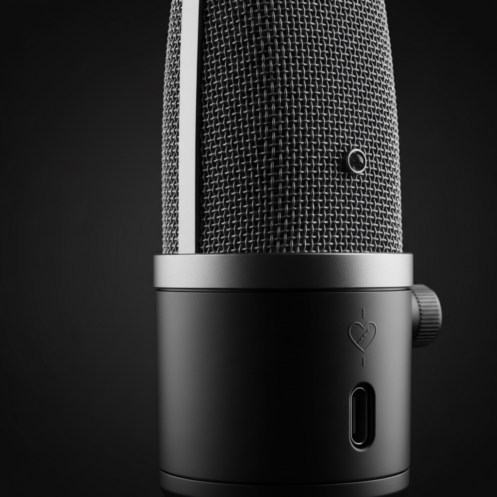 Microphone FIFINE - Détail grille et connecteurs