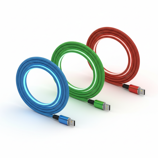 Câble magnétique rotatif 540° LED Bleu Vert Rouge — nexzo
