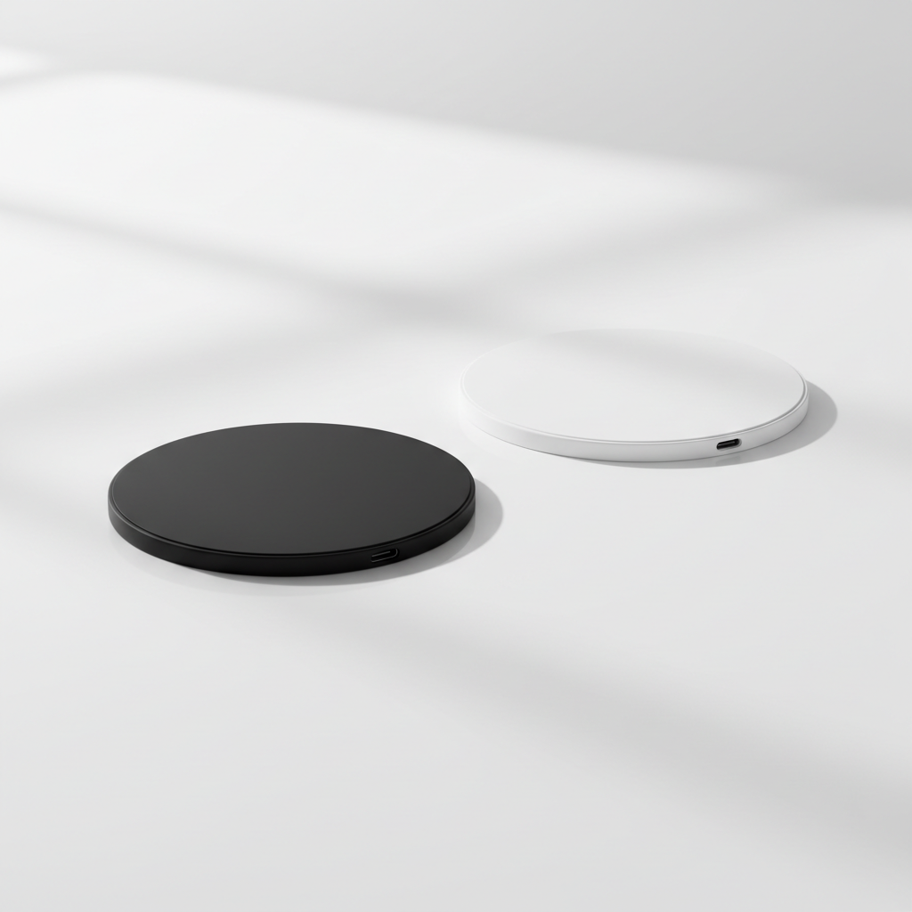 Chargeur sans fil ultra-plat 15W Qi Noir et Blanc — nexzo