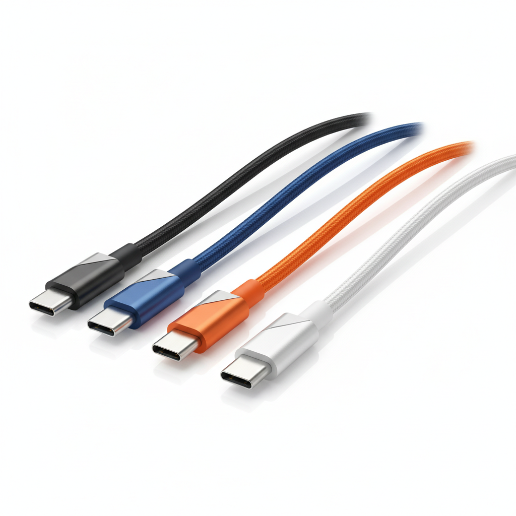 Câble charge rapide Fast Charging Lightning USB-C alliage zinc Noir Bleu Orange Blanc — nexzo