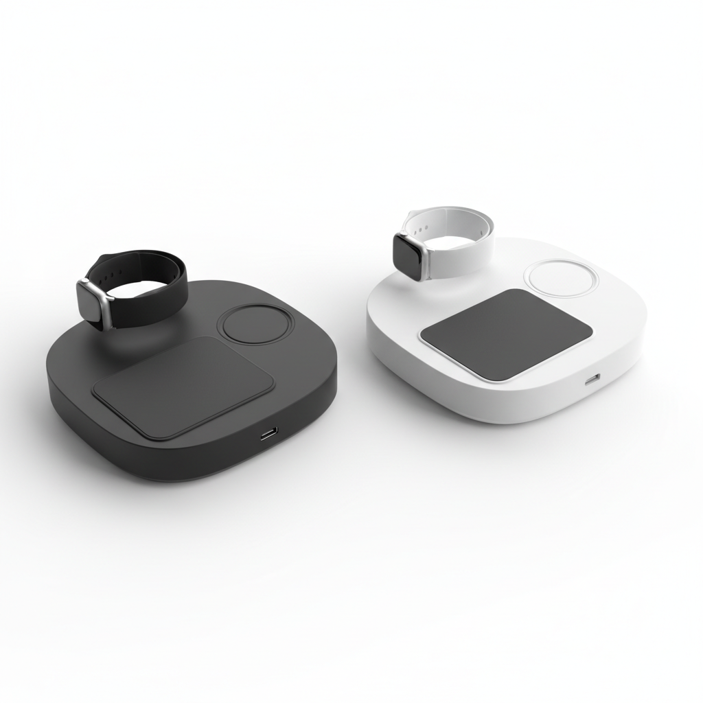 Station de charge sans fil 4-en-1 10W Noir et Blanc — nexzo