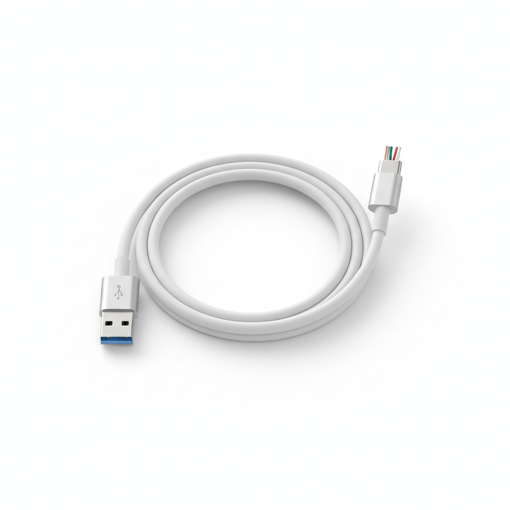 Câble USB-C charge rapide 5A 4 cœurs cuivre Blanc — nexzo