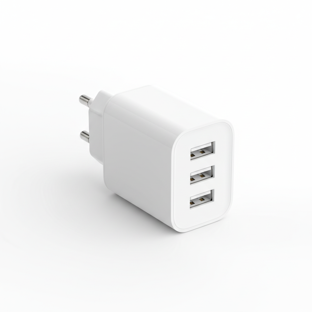 Chargeur USB multi-port 3A fond blanc prise EU