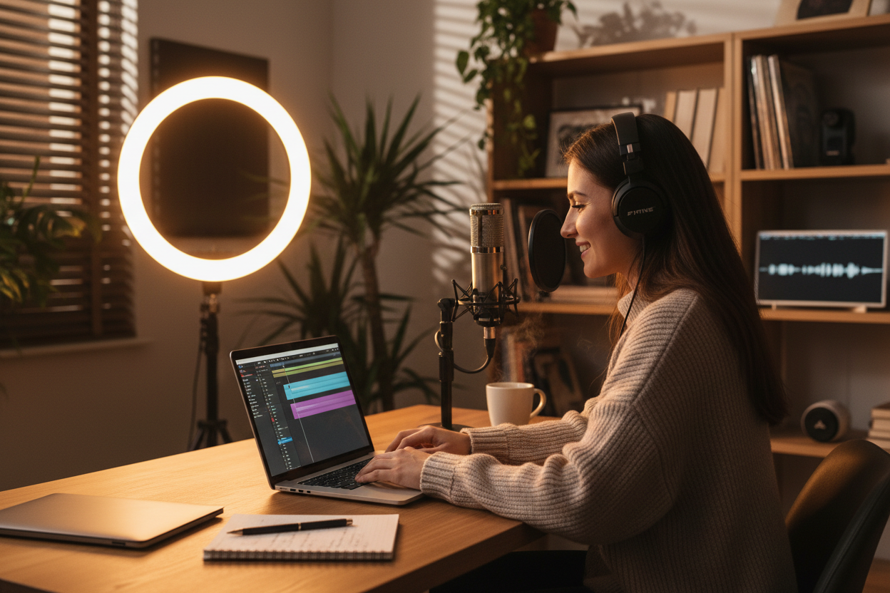 Microphone FIFINE - Créateur de contenu en studio