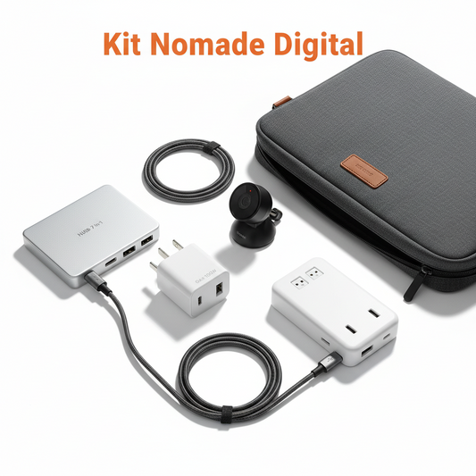 Kit Nomade Digital — Hub USB-C, Chargeur GaN & Webcam