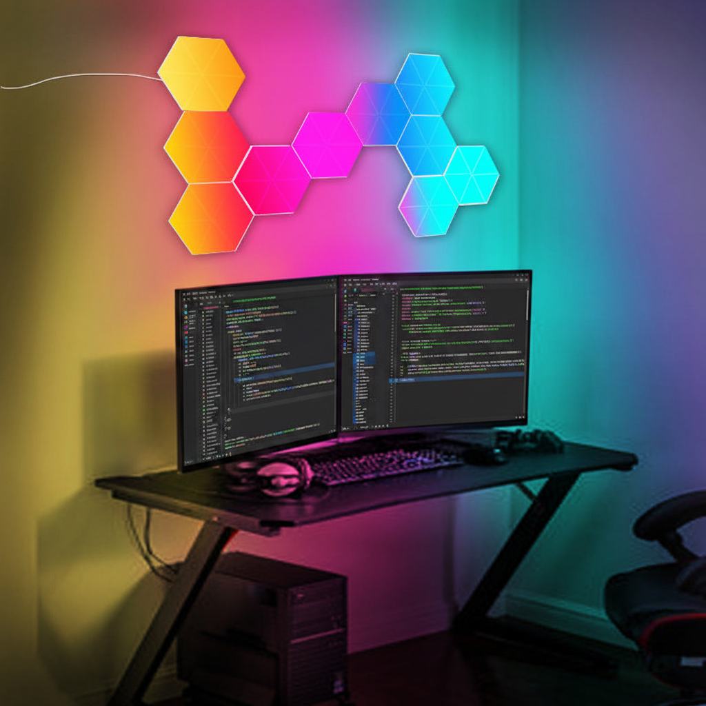 Lampe Quantique Hexagonale — Hero Shot nexzo