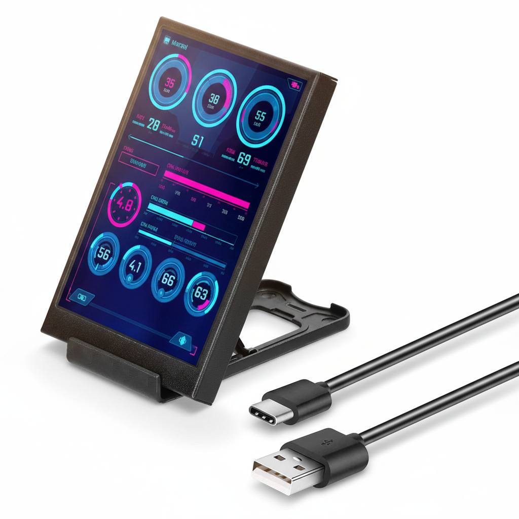 Mini Écran PC Monitoring 3.5" — Hero Shot v3