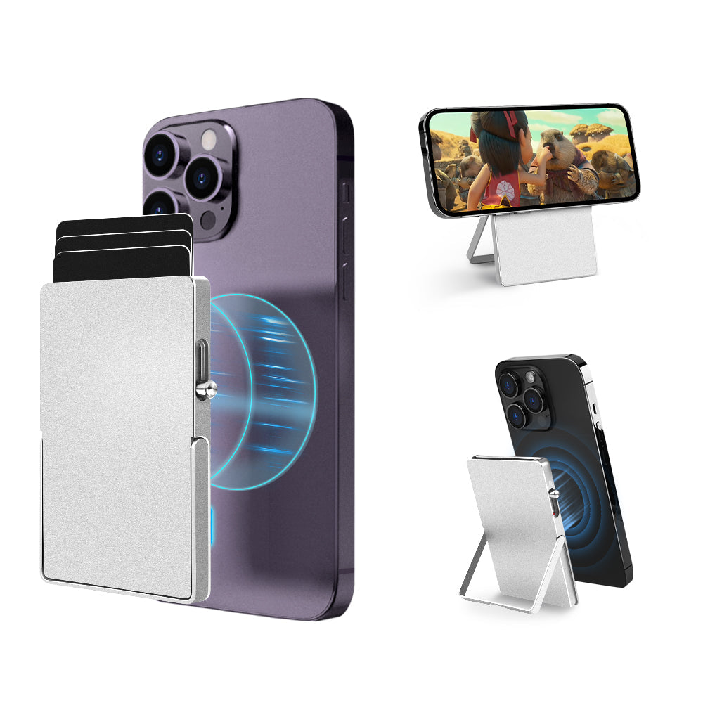 Porte-Carte MagSafe Ultra-Fin avec Support Réglable RFID