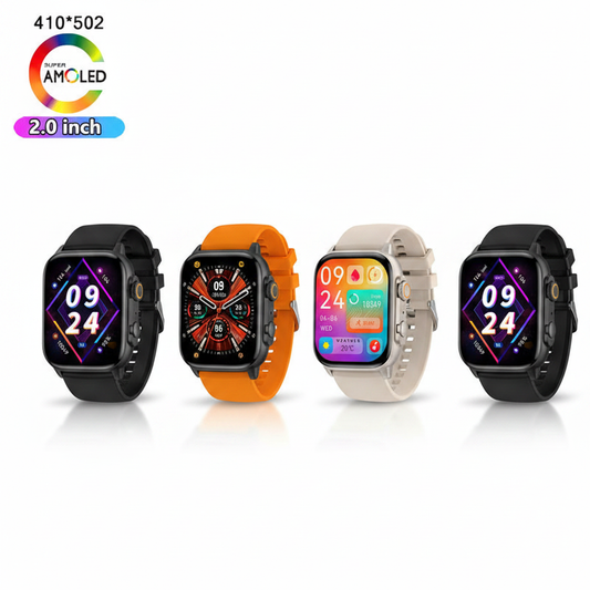 Smartwatch Connectée Bluetooth — Noir, Orange, Argent & Set