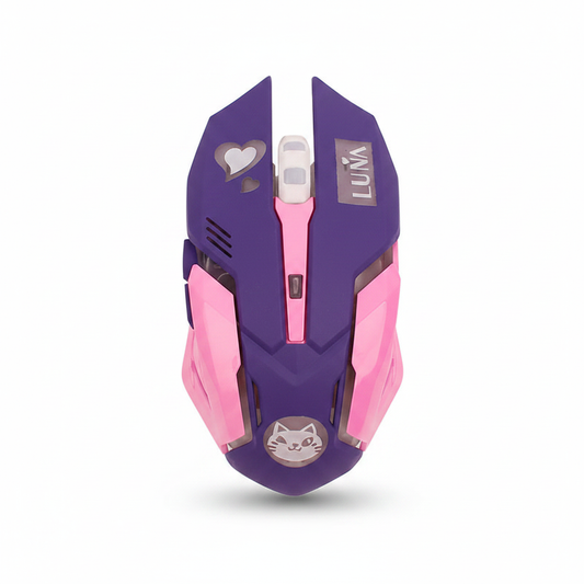 Souris Gaming Sans Fil Silencieuse — Rose & Bleu