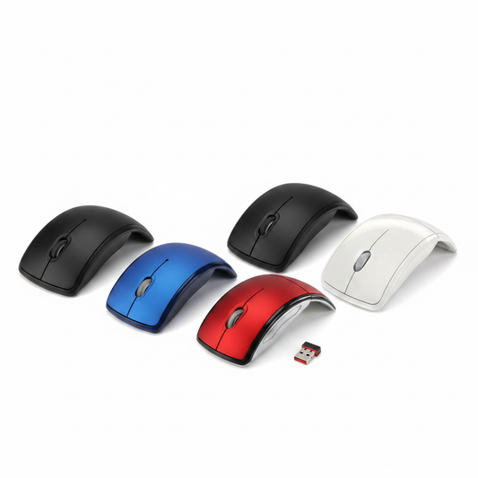 Souris Sans Fil Ultra-Légère — Noir, Bleu, Rouge & Blanc