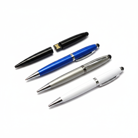 Stylo Clé USB — un dévissé + trois fermés